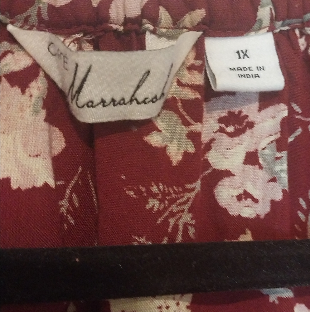 Cafe Marrakesh Red Patchwork Floral Button Down B… - image 3